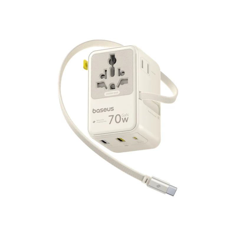 Baseus EnerCore CG11 70W GaN Universal Travel Adapter with Retractable Cable - Image 9