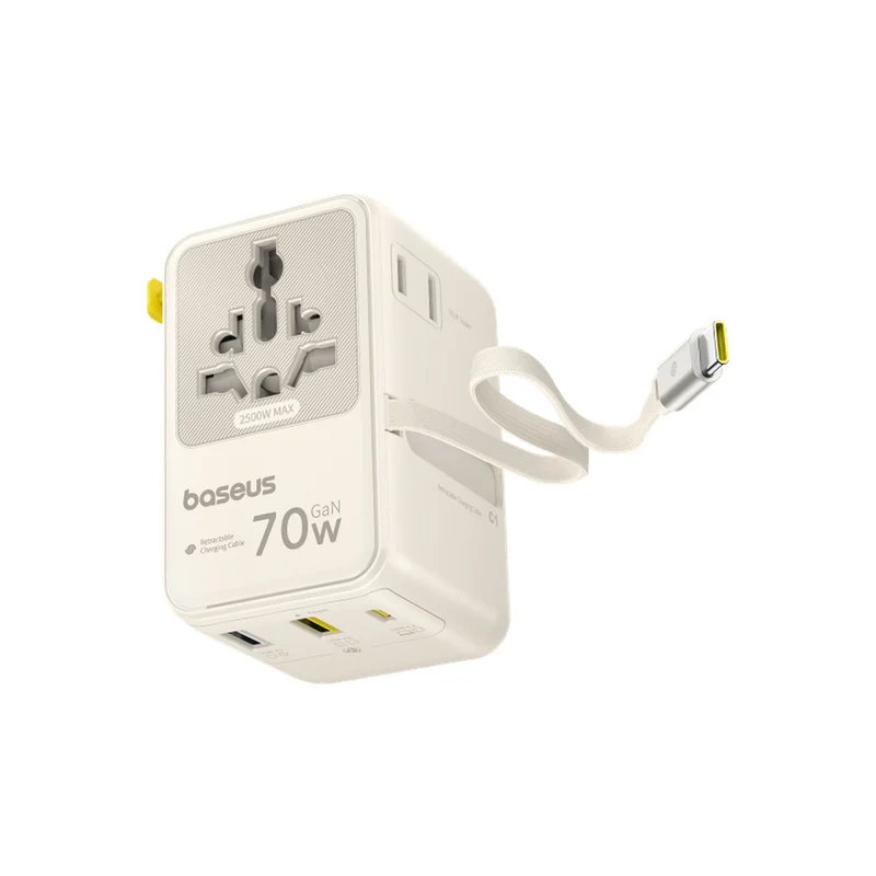 Baseus EnerCore CG11 70W GaN Universal Travel Adapter with Retractable Cable - Image 8