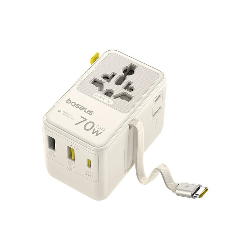 Baseus EnerCore CG11 70W GaN Universal Travel Adapter with Retractable Cable - Image 4